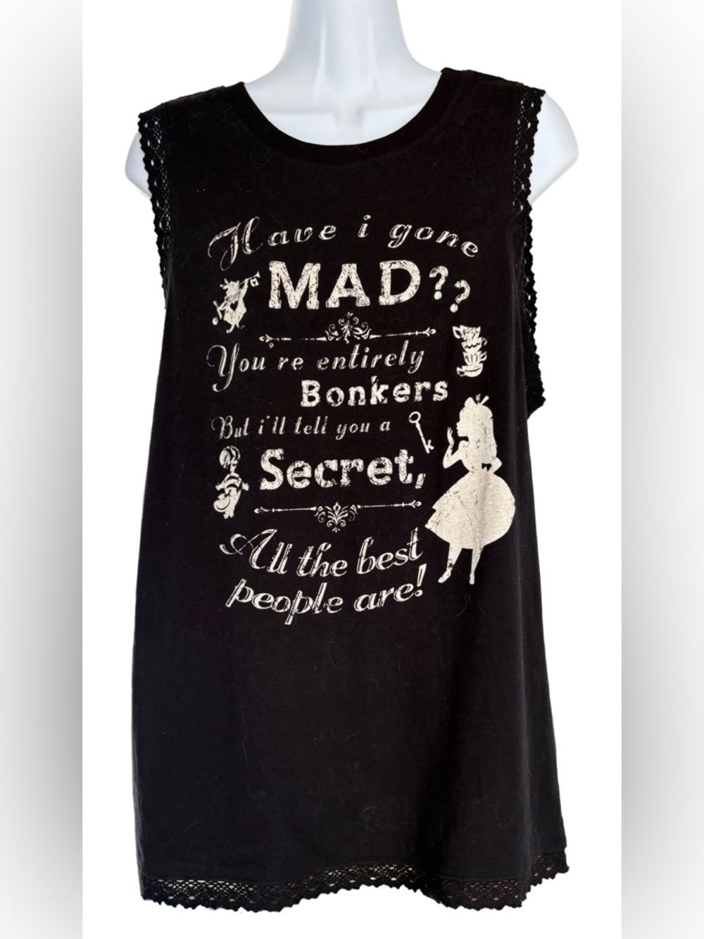 Disney Black and Ivory Graphic Alice Quote Tee